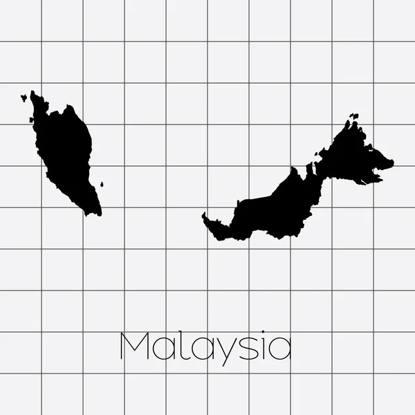 Squared Background with the country shape of Malaysia — Stock Photo, Image