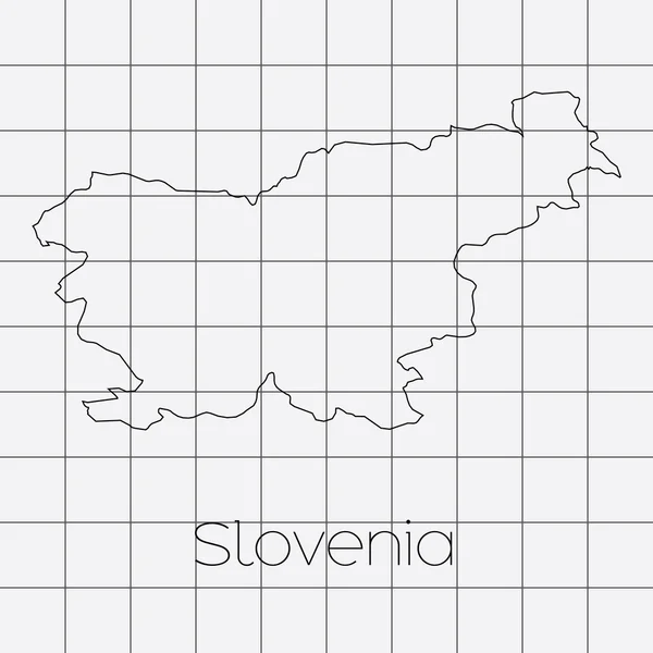 スロベニアの国の形と四角形の背景 — ストック写真