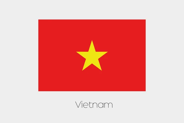 Illustration of the flag, with name, of the country of Vietnam — Stock Photo, Image