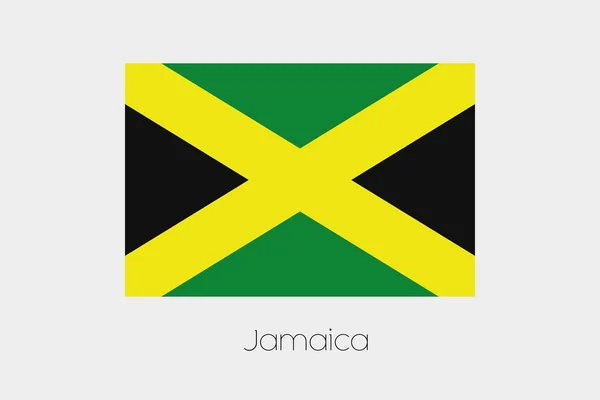 Abbildung der Flagge mit Namen des Landes Jamaica — Stockfoto