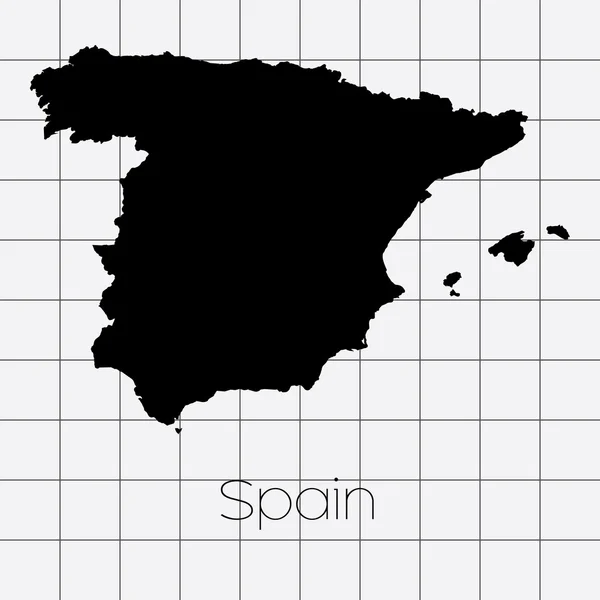 スペインの国の形と四角形の背景 — ストック写真