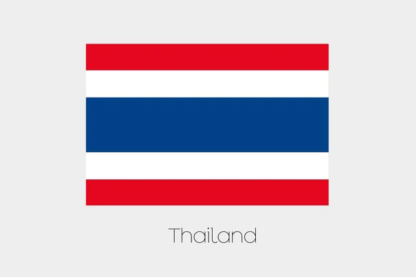 Illustration av flaggan, med namn, av landet av Thailand — Stockfoto