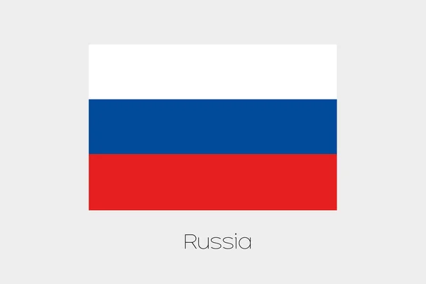 Illustratie van de vlag, met de naam van het land van Rusland — Stockfoto