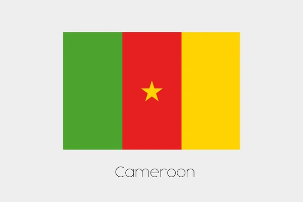 Illustration du drapeau, avec nom, du pays du Cameroun — Photo