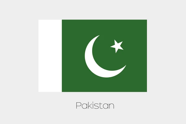 Ilustrace vlajky, s názvem země Pákistánu — Stock fotografie