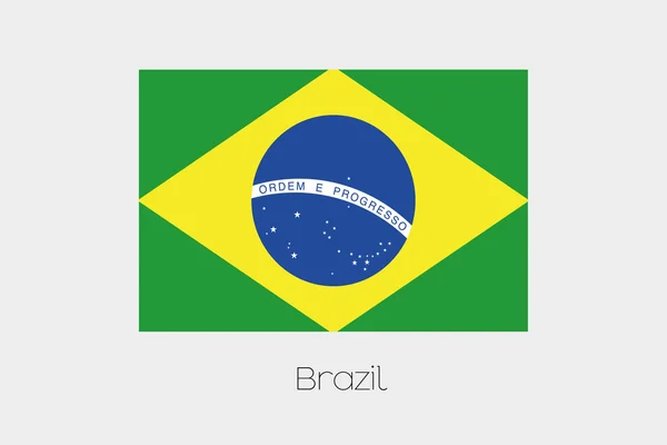 Иллюстрация флага с названием страны Бразилия — стоковое фото