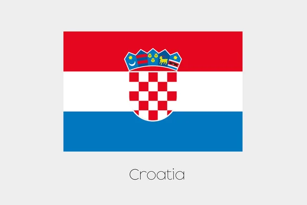 Ilustración de la bandera, con nombre, del país de Croacia — Foto de Stock