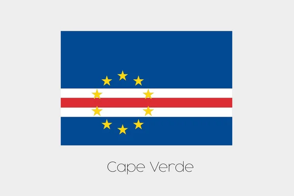 Ilustração da bandeira, com nome, do país de Cabo Verde — Fotografia de Stock