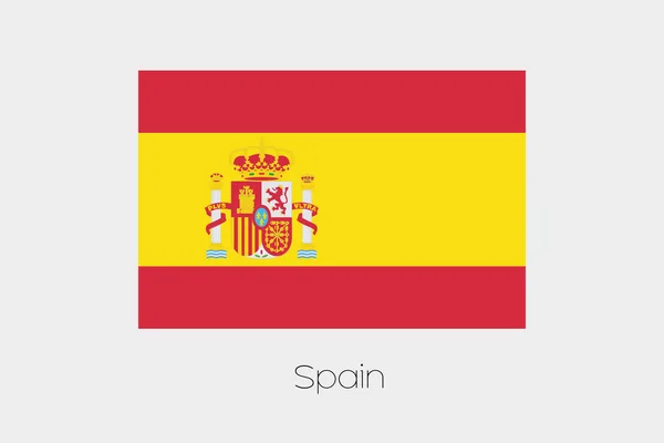 Abbildung der Flagge mit Namen des Landes Spanien — Stockfoto