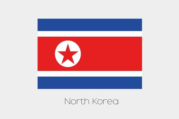 Illustration of the flag, with name, of the country of North Kor — Stock Photo, Image