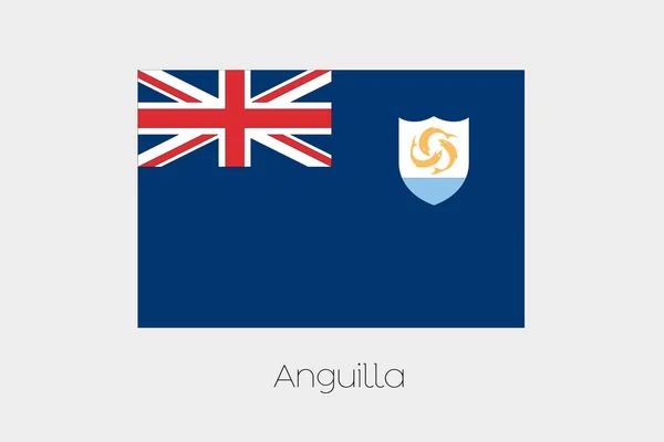 Απεικόνιση της σημαίας, με όνομα, της χώρας της Ανγκουίλας — Φωτογραφία Αρχείου