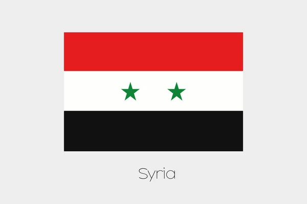 Illustration of the flag, with name, of the country of Syria — Stock Photo, Image