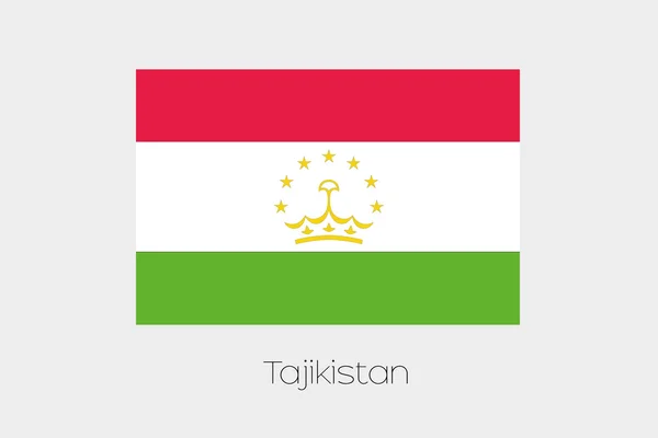 Ilustración de la bandera, con nombre, del país de Tayikismo —  Fotos de Stock