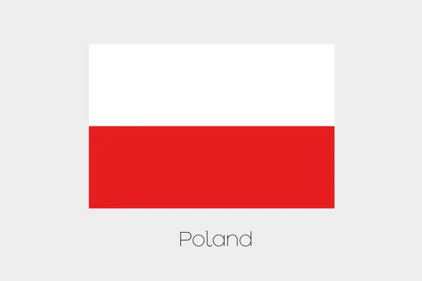Ilustração da bandeira, com nome, do país da Polónia — Fotografia de Stock