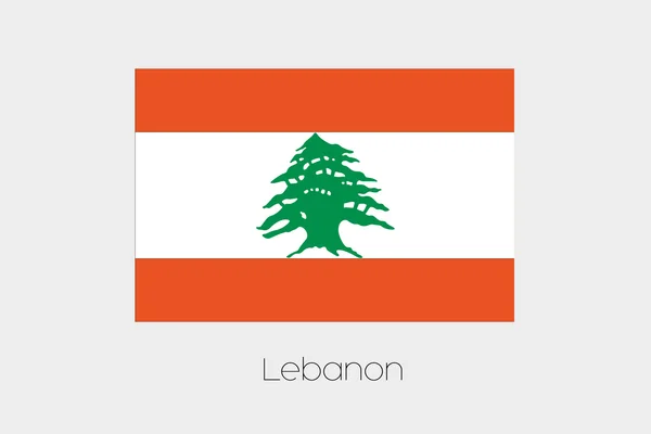 Illustration of the flag, with name, of the country of Lebanon — Stock Photo, Image