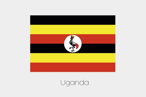 Illustration av flaggan, med namn, av landet av Uganda — Stockfoto