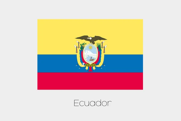 Illustration of the flag, with name, of the country of Ecuador — Stock Photo, Image
