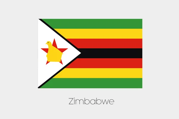 Ilustrace vlajky, s názvem země Zimbabwe — Stock fotografie