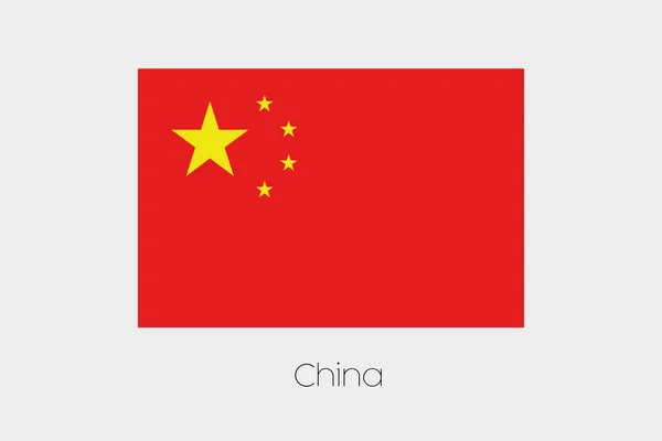 Illustratie van de vlag, met de naam van het land van China — Stockfoto