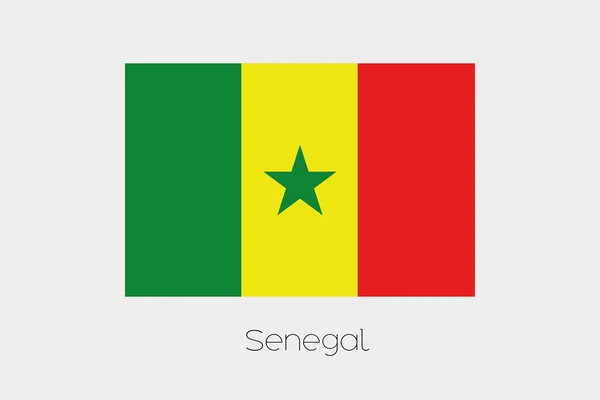 Ilustración de la bandera, con nombre, del país de Senegal —  Fotos de Stock