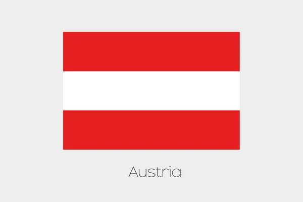 Ilustración de la bandera, con nombre, del país de Austria — Foto de Stock