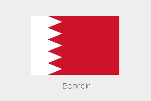 Illustration av flaggan, med namn, av landet Bahrain — Stockfoto