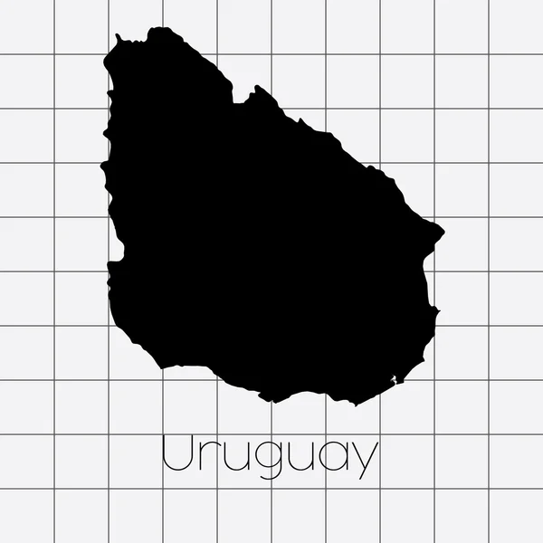 Kwadrat tło z kraju kształt Urugwaju — Zdjęcie stockowe