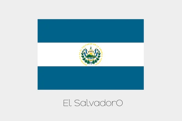 Illustration of the flag, with name, of the country of El Salvad — Stock Photo, Image