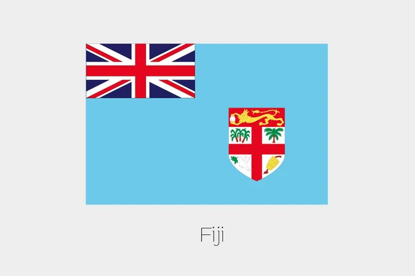 Ilustrace vlajky, s názvem země Fidži — Stock fotografie