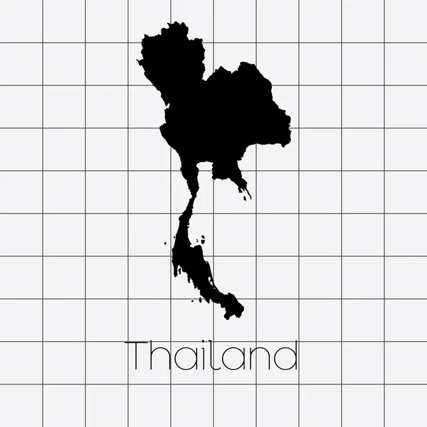 Čtvercový pozadí s tvarem země Thajsko — Stock fotografie