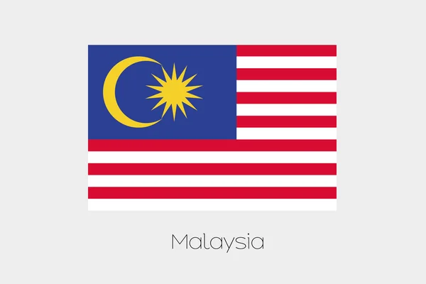 Illustration of the flag, with name, of the country of Malaysia — Stock Photo, Image