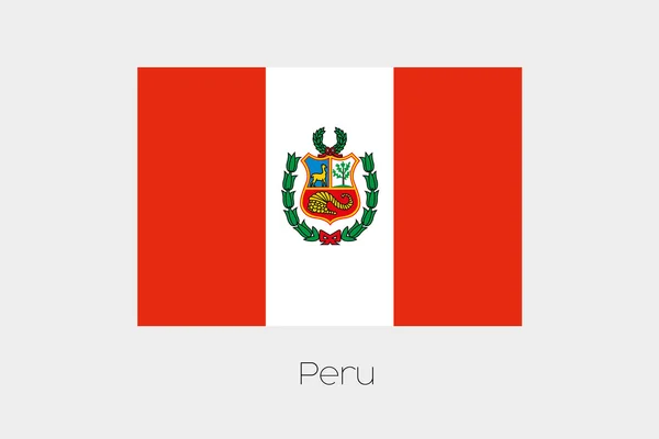 Illustration av flaggan, med namn, av landet av Peru — Stockfoto