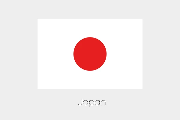 Illustration of the flag, with name, of the country of Japan — Stock Photo, Image