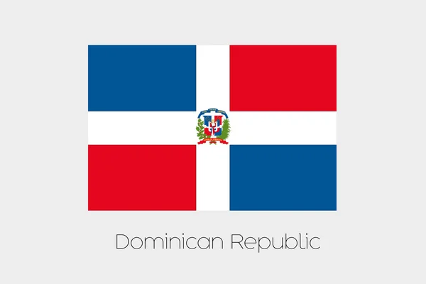 Иллюстрация флага, с названием, страны Доминиканской — стоковое фото