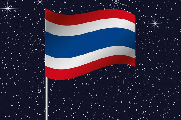 Bandera 3D Ilustración ondeando en el cielo nocturno del país de — Foto de Stock