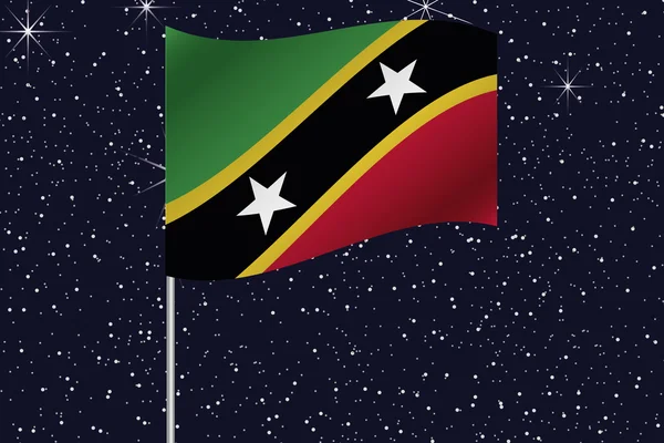 3D Flag Illustration waving in the night sky of the country of — Stock Photo, Image