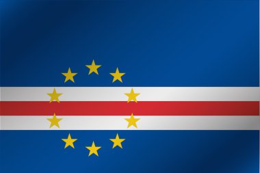 Cape Verde ülke 3D dalgalı bayrağı çizimi
