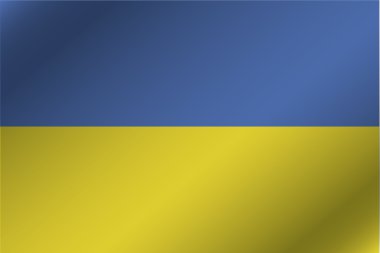 Ukrayna'nın ülke 3D dalgalı bayrağı çizimi