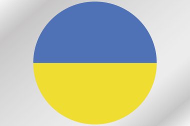 Ülkenin bir daire içinde Ukrayna bayrağı çizimi