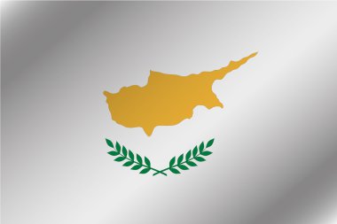 Kıbrıs ülke 3D dalgalı bayrağı çizimi