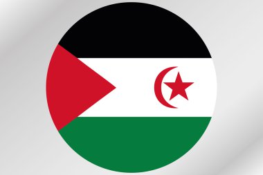 Ülkenin bir daire içinde bayrak resmi Batı Sah
