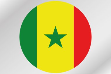 Senegal ülkenin bir daire içinde bayrak çizimi