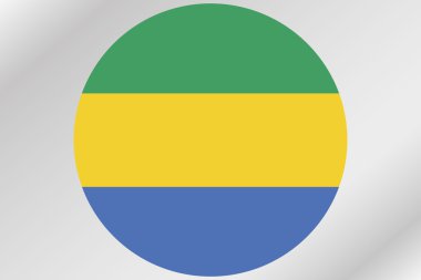 Gabon ülkenin bir daire içinde bayrak çizimi