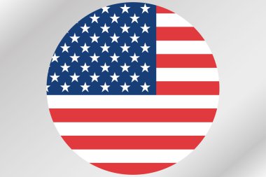United Stat ülkenin bir daire içinde bayrak çizimi