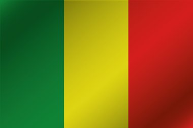 Mali ülke 3D dalgalı bayrağı çizimi
