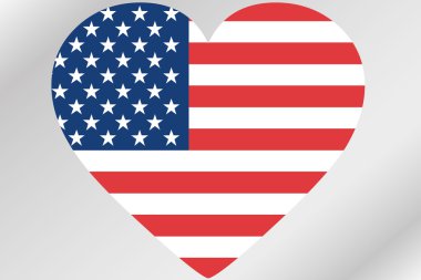 Amerika Birleşik Devletleri bayrağı ile bir kalp bayrağı çizimi 