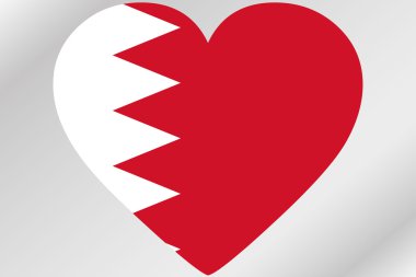 Bir kalp bayrak çizimi ile Bahreyn bayrağı