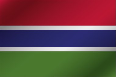 Gambiya ülke 3D dalgalı bayrağı çizimi