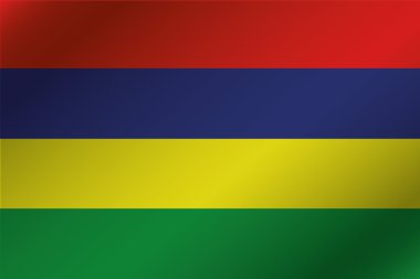 Mauritius ülke 3D dalgalı bayrağı çizimi