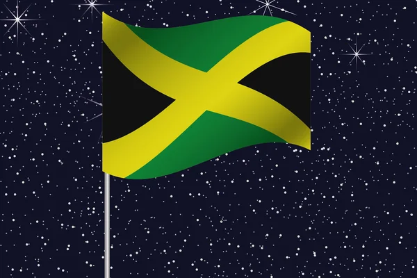 3D-afbeelding vlag zwaaien in de nachtelijke hemel van het land van — Stockfoto